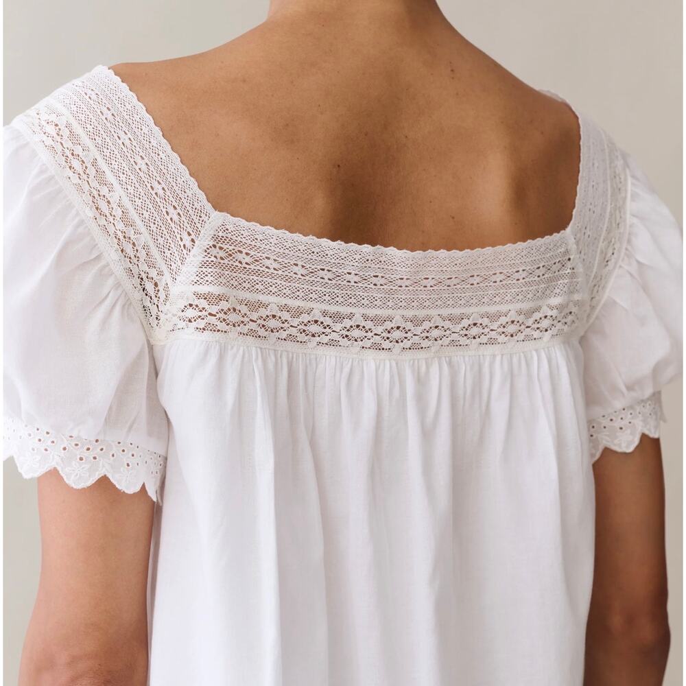 Few Moda sorella Lilibeth Cotton Top white $172 Sz L - Picture 4 of 6